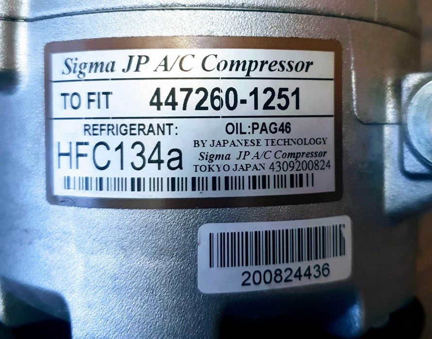 こんばんわに様 Компресор кондиціонера SIGMA HFC134a/447260-1251: 6 000 грн