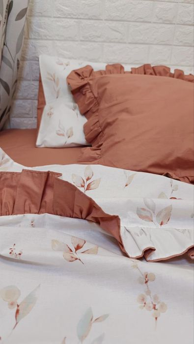 Розпродаж! Односпальна Постільна білизна з рюшами 100 % бав підліткова