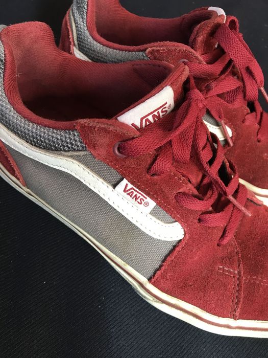 Vans, 36, 23 cm, bordowe, szare, trampki,