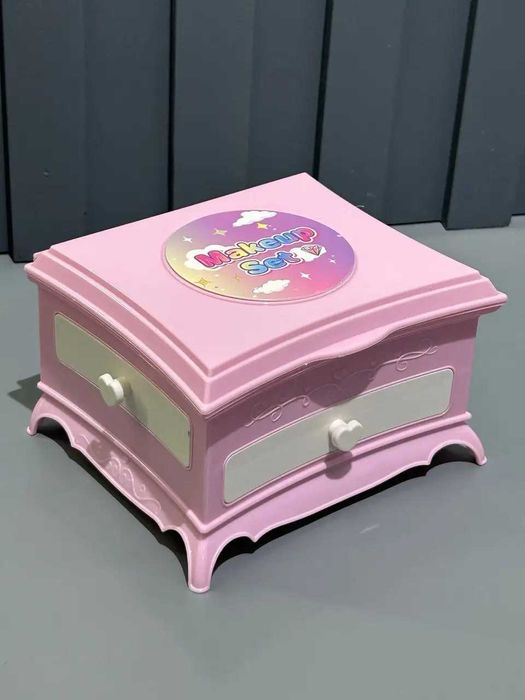 Набір косметики дитячий  в скриньці тіні помада лаки Рожевий (6801C)