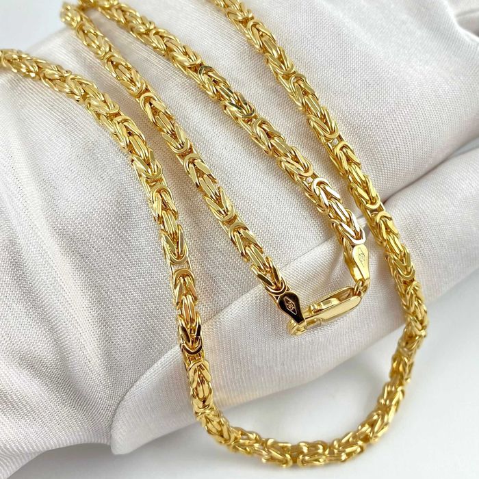 Masywny ZŁOTY łańcuszek splot KRÓLEWSKI bizantyjski PRÓBA 585 (14K) dł. 55 cm 22,95g