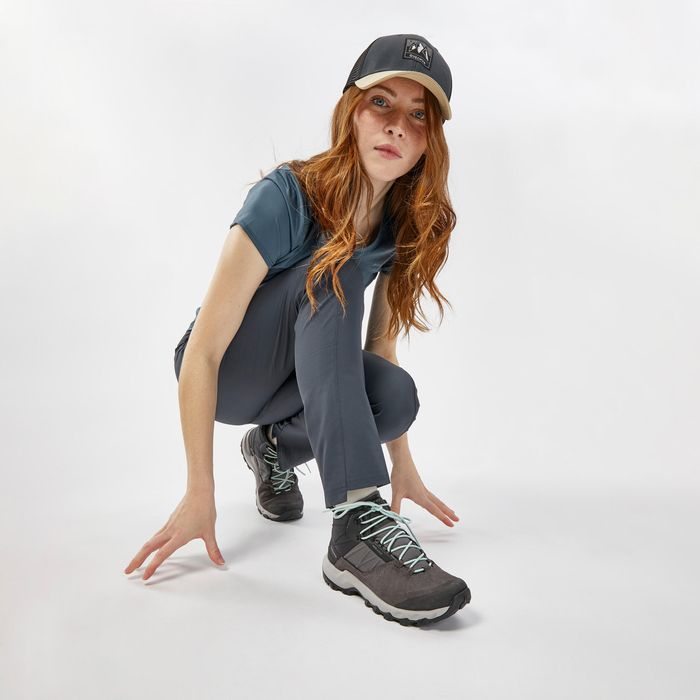 Calçado de Caminhada na Montanha MH500 Impermeável Mulher Azul