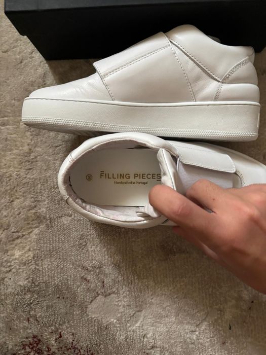 Sapatilha - Filling Pieces Slip - On White Leather Sneakers