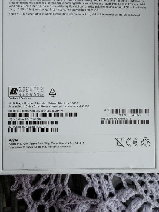 Fabryka - Iphone 15 pro max 256 gb