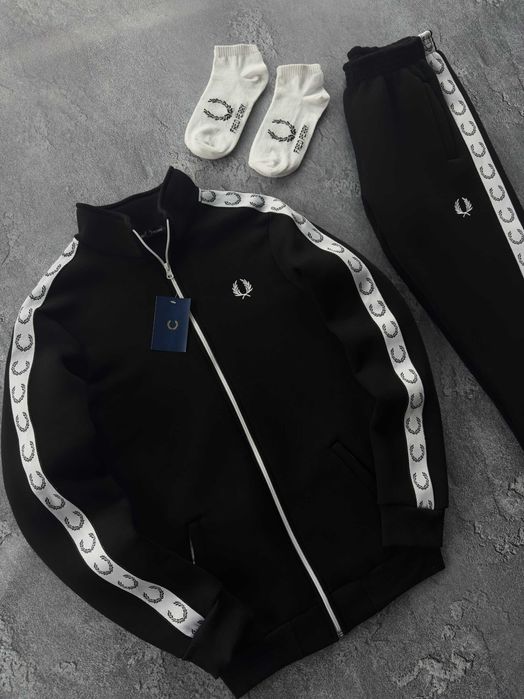 Костюм Fred | Зимовий Лампас Фліс | Чорний Спортивний | Унісекс |S–XXL