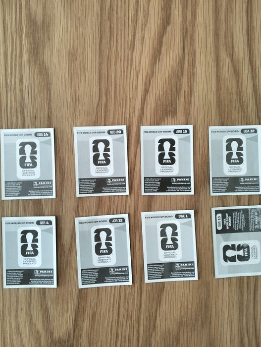 Cromos do mundial pacote de 8
