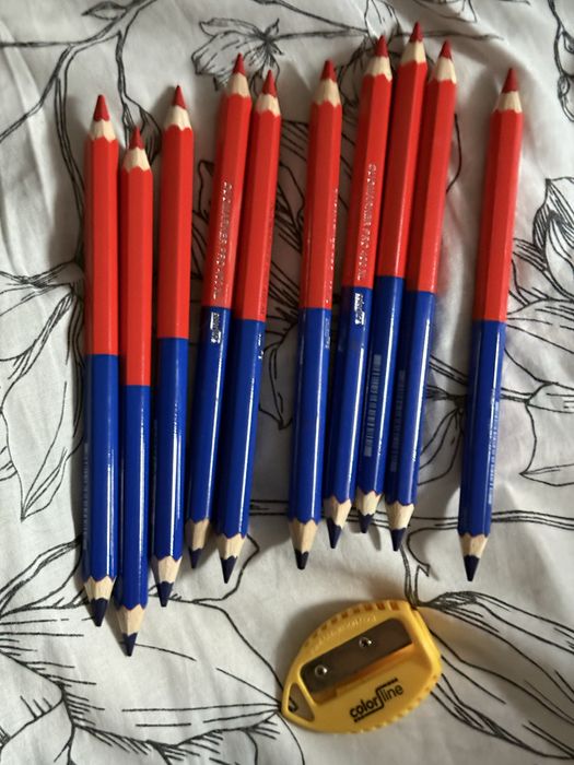 10 ołówków stolarskich dwustronnych z temperówką