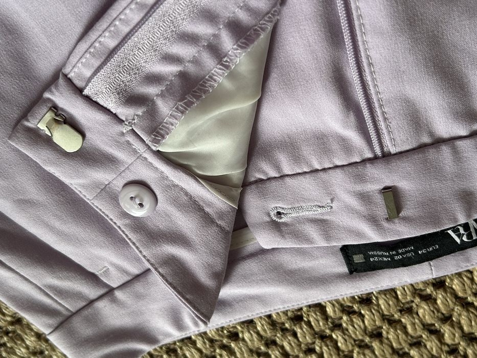 Cygaretki Zara Chinosy Liliowe Rozmiar S