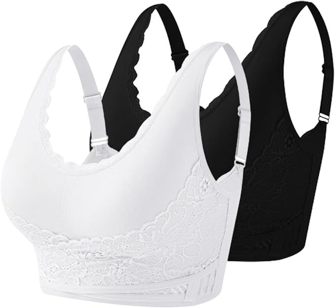 Biustonosz sportowy z koronką push-up 2PAK. Rozmiar XL