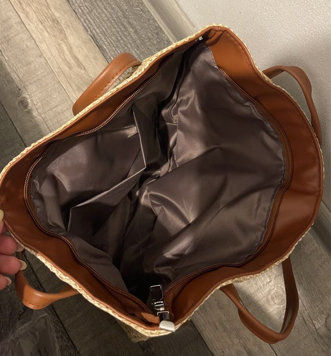 Torebka plażowa brązowa w stylu Celine