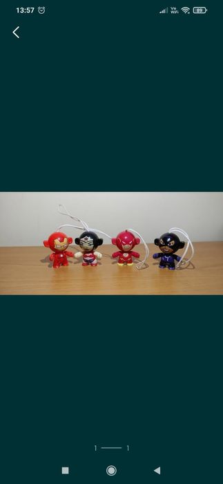 Figurki kinder Marvel i DC comics Super Heroes twisted heads breloki