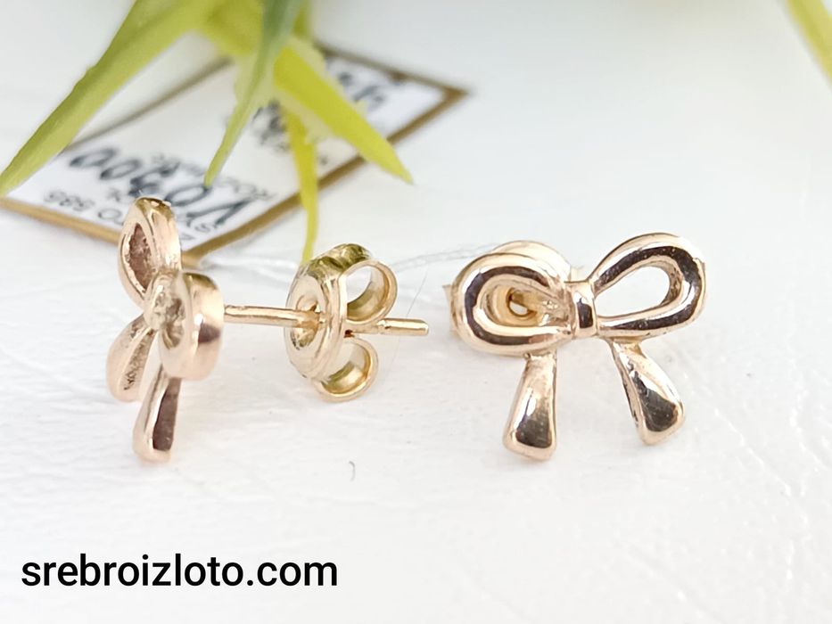 Kolczyki złote kokardki