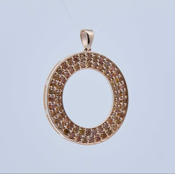 Pingente 14 kt. - 1.02ct. tw. Diamante (Colorido natural) certificado