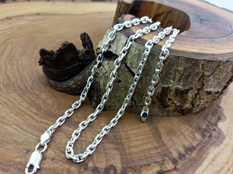 Срібний ланцюг Якір, срібна цепочка якорная Серебряная цепь Якорь