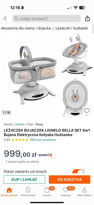 Lezaczek bujaczek Lionelo bella set 6w1