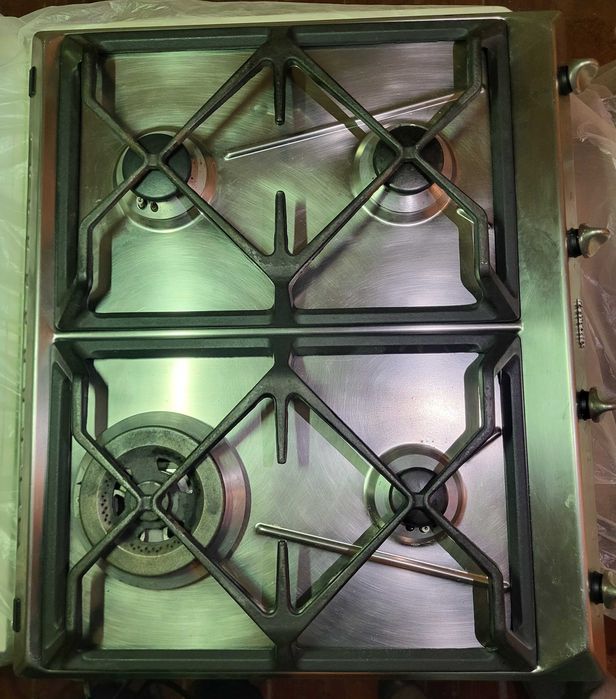 Placa de Gás SMEG SRV564GH – 60 cm – Aço Inoxidável – 4 Bicos – Usada