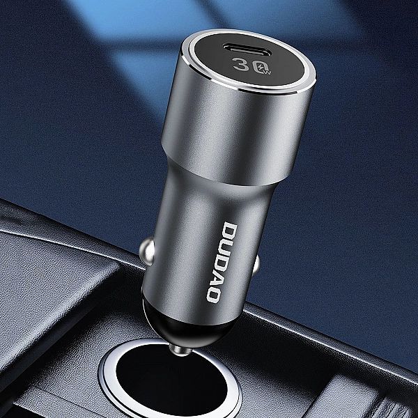 Ładowarka Dudao R14 samochodowa Usb-c 30w Pd - srebrna