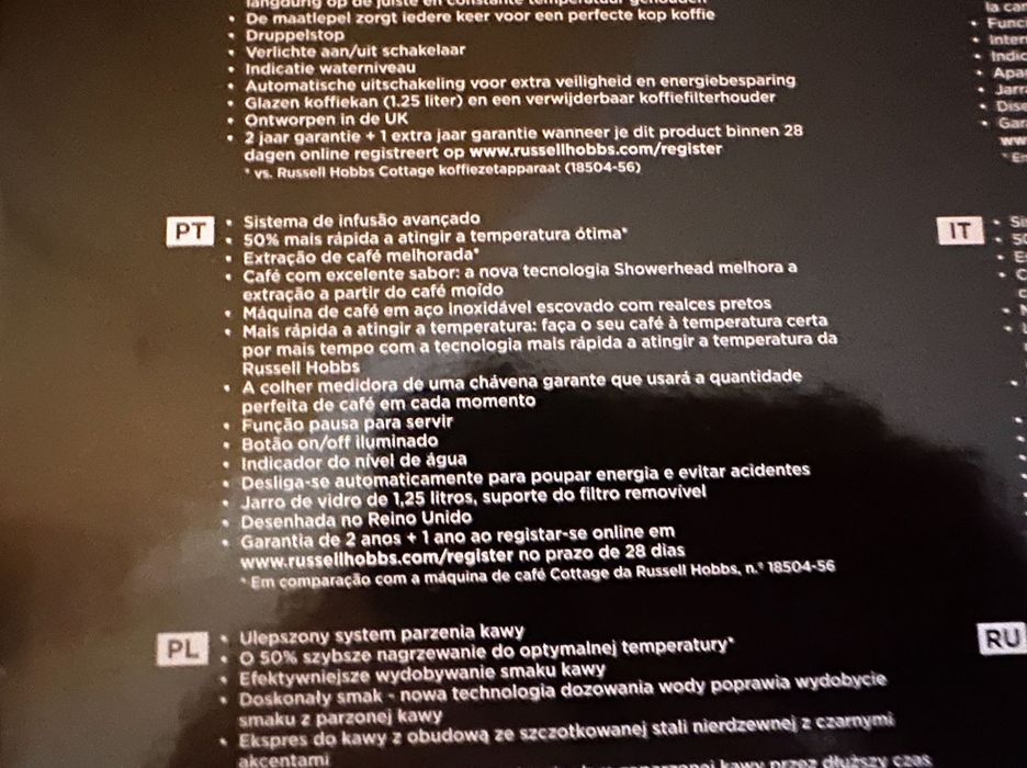 Máquina de Café Russell Hobbs NOVA