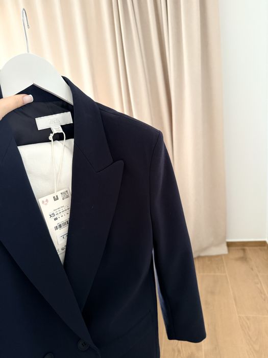 Піджак zara темно синій прямий