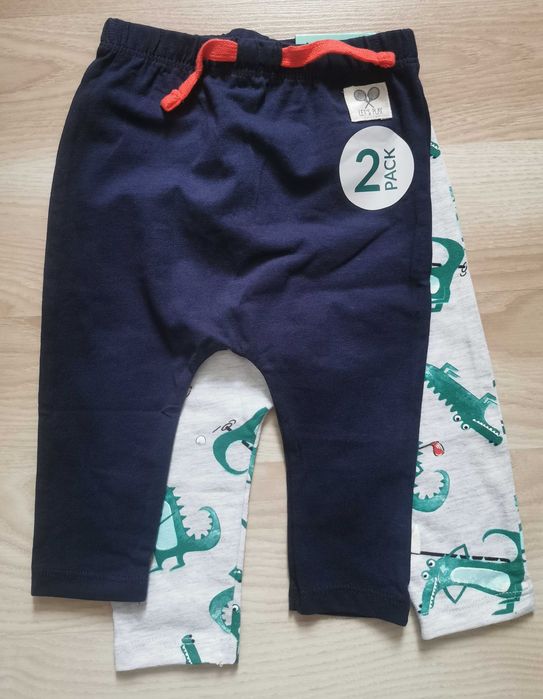 Spodnie niemowlęce 2 pack bawełna 68