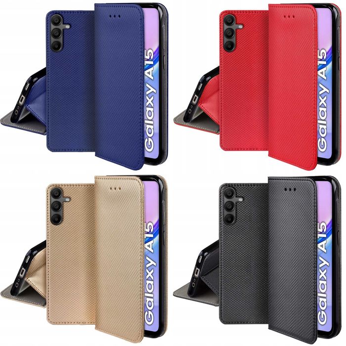 Etui Smart Magnet do Samsung Galaxy A15 4G / A15 5G + Szkło Hartowane