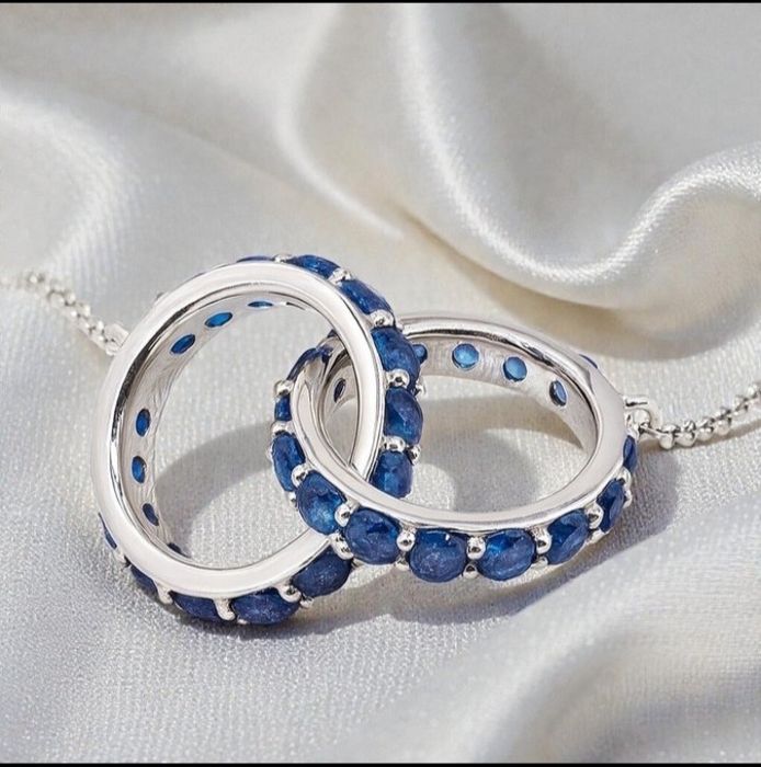Colar com Safiras Naturais 3,75ct | Certificado GEMTEC | Prata 925 | Banhado a Ouro de 18K