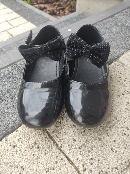 Czarne baleriny z kokardą