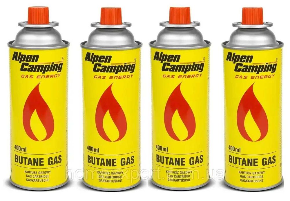 Газ в цанговом баллоне Alpen Camping, газовый баллон 400 мл