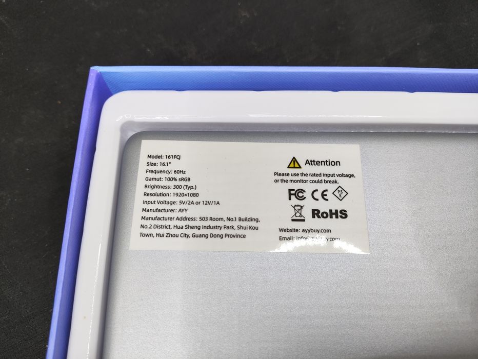 Монітор портативний 161FCJ / 16.1'' / IPS / 1920x1080 / Type-C / HDMI