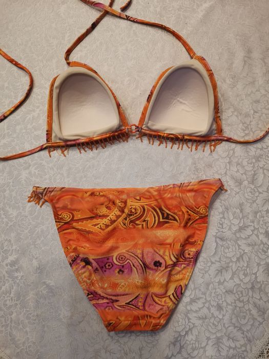 Strój kąpielowy dwuczęściowy Primark rozm 38 , koraliki, frędzle