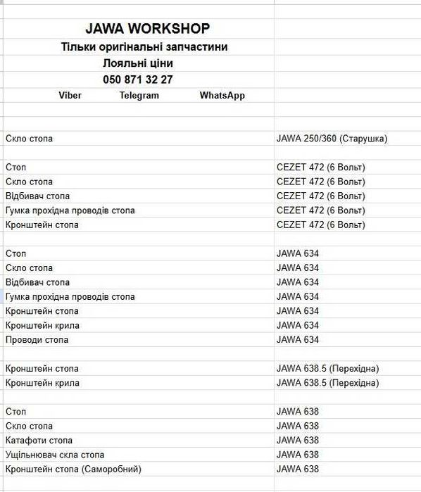 Стоп Ява 634 Чезет, Кронштейн стопа Ява 634 Чезет