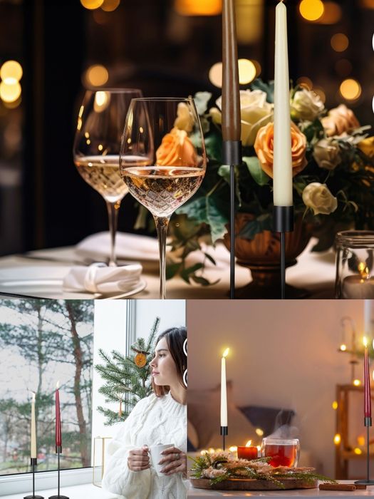 2x metalowe , nowoczesne świeczniki