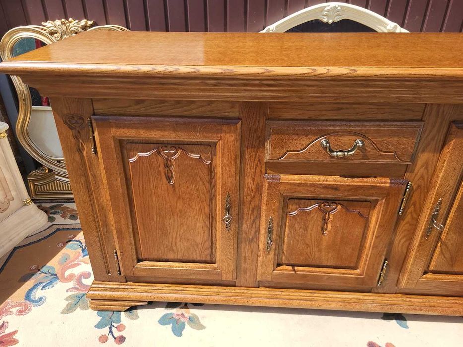 Duża komoda dębowa komoda pod telewizor lity pełny dąb ! OKAZJA