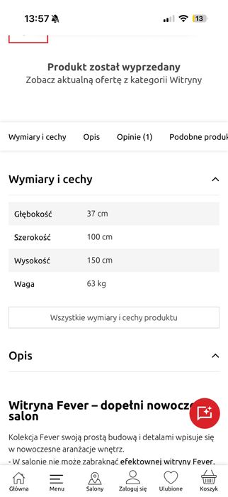 Witryna  Fever Biały Połysk
