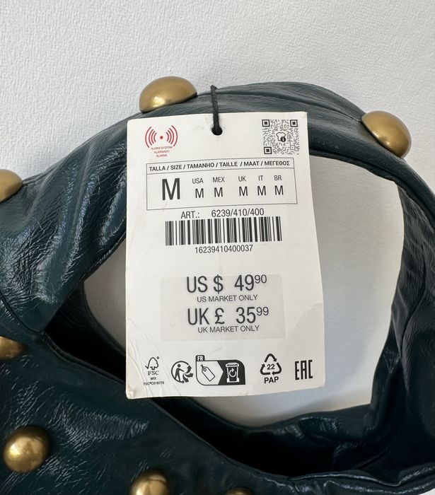 Жіноча сумочка від Zara синьо-зелена