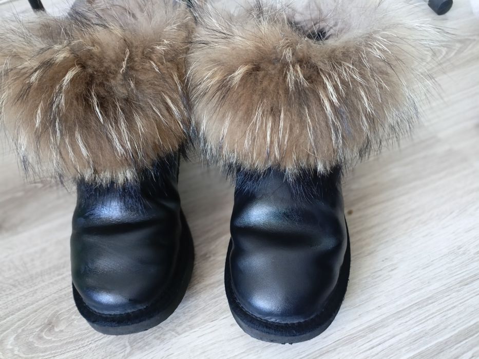 Buty futro naturalne skóra naturalna r.41