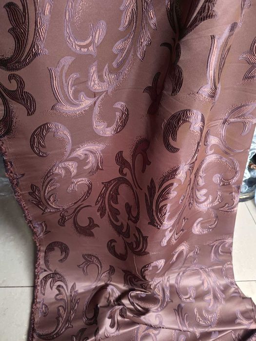 zasłony z metra BRĄZOWE Hafty, szer 150 cm DOBRA CENA