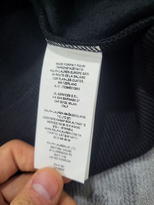 Sweat Ralph Lauren preta com símbolo branco tamanho M