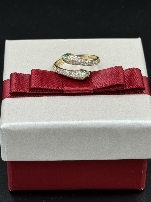 Złoty pierścionek żmijka złoto 585 14K rozmiar 14, 2.50g