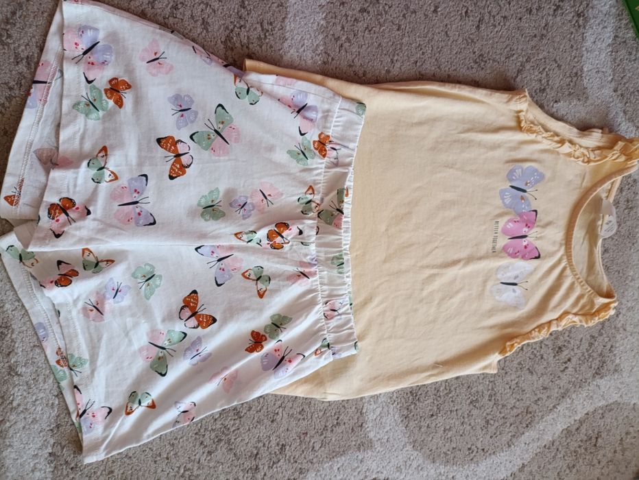 Nowy komplet t-shirt spodenki 134 H&M
