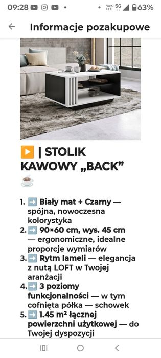 Stolik ława lamele