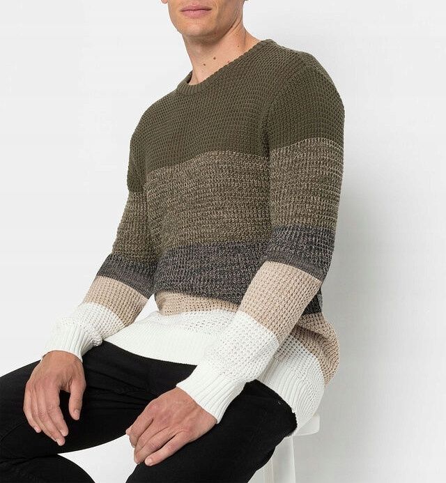 B.P.C sweter męski w paski S.