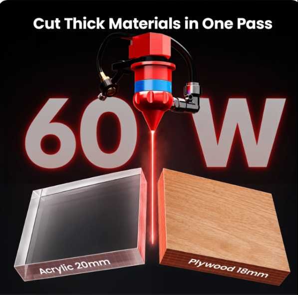 Laser de gravar e corte MONPORT 602 CO2 com autofocus Usado