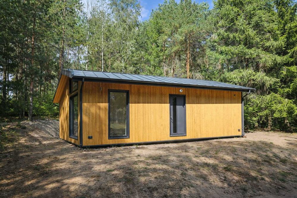 Dom drewniany parterowy 75m, domek letniskowy, całoroczny, konstrukcja