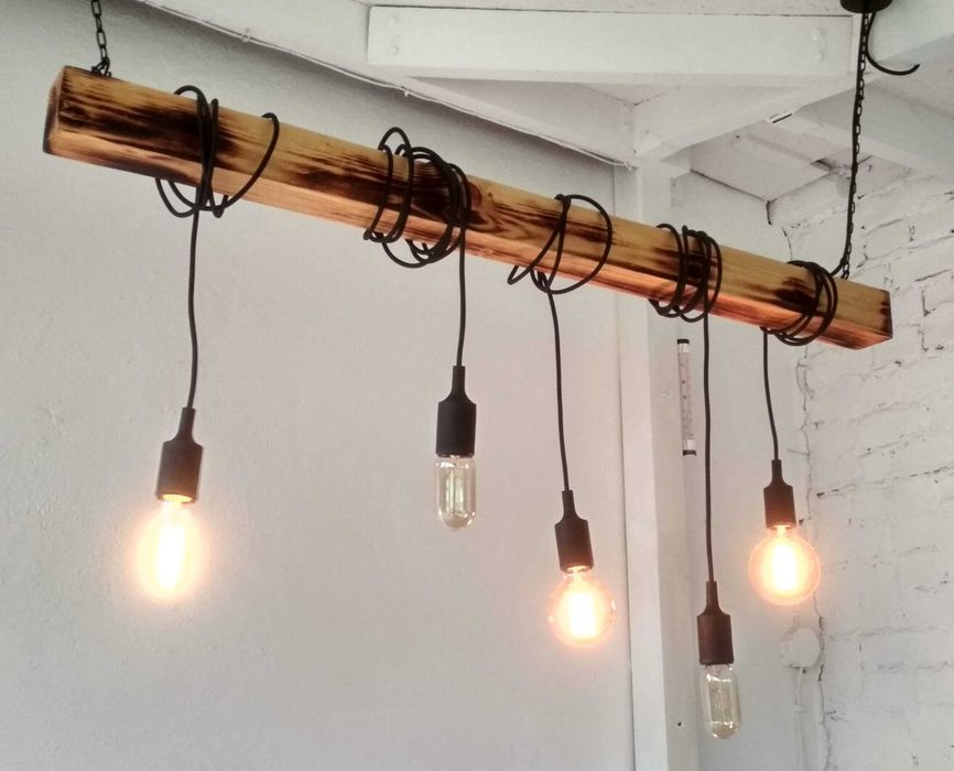 Lampa wisząca LOFT belka pięciopunktowa
