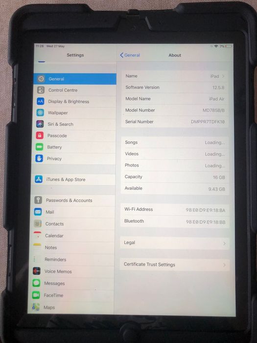 IPAD AIR 16gb (ecrã ótimo + capa) ideal para net, miúdos ou leitura.