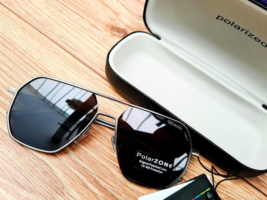 Nowe modne okulary przeciwsłoneczne męskie czarne PolarZONE - moda