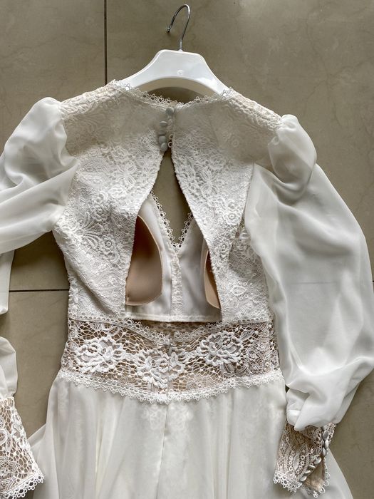 Suknia ślubna boho / romantic / S / 36 / Śmietana