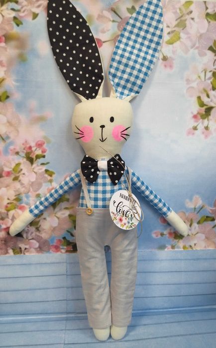 Komplet króliki tilda bawełna rękodzieło zestaw 2 sztuk