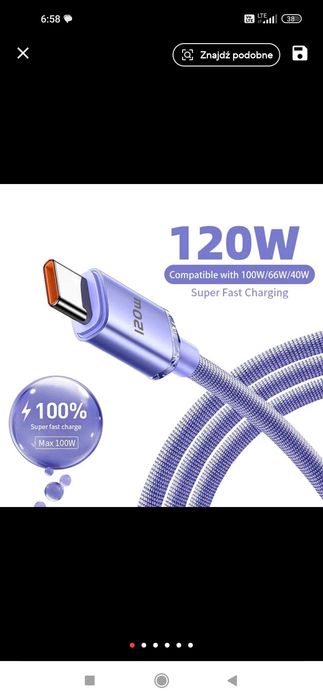 Przewód szybkiego ładowania 2 metry